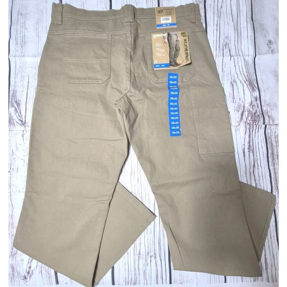 Weatherproof Commuter Pants Men's 38W-30L Khaki Stretch, Elastic Waist - Picture 9 of 9